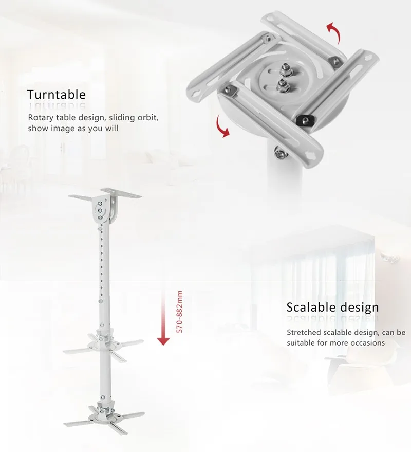 PMB306 Generale Scalabile Proiettore Regolabile Mount Generale Proiettore staffa Proiettore Supporto Max 8 KG di Peso