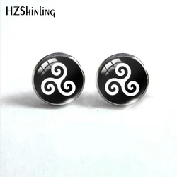 2019 Teen Wolf Triskele Glass Stud Earring Triskelion Allison Argent Earring Glass Cabochon Hot Bronze