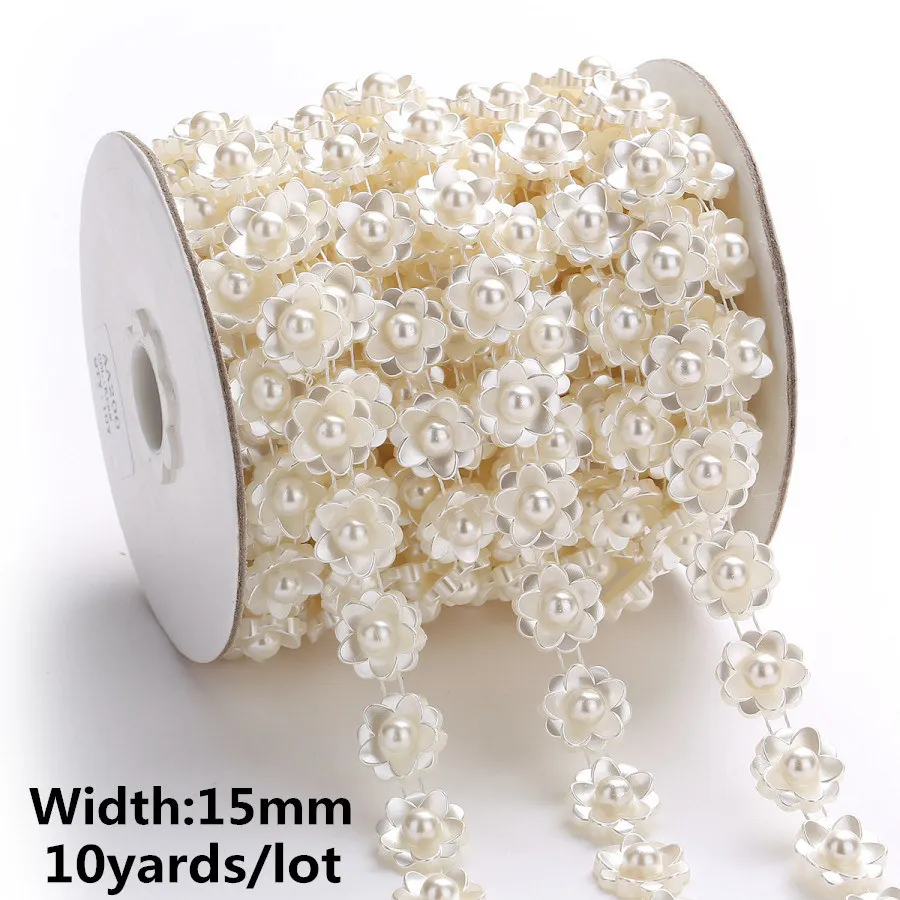 10yards/5yards ABS Imitation Pearl Beads Chain Banding Trim Sewing for DIY  Wedding Party Craft Headband 25 designs choose