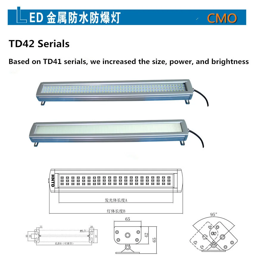 Imagem -03 - Hig Grand Cmo Td4230w 220 v Led Metal à Prova d Água à Prova de Explosão-máquina Lâmpada Led Máquina Cnc Bar Industrial Luz Linear Ip67