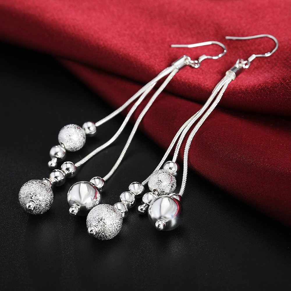 noble elegant charm pretty fashion women silver color Earring for lady wedding party Jewelry free shipping hook hot gift E006