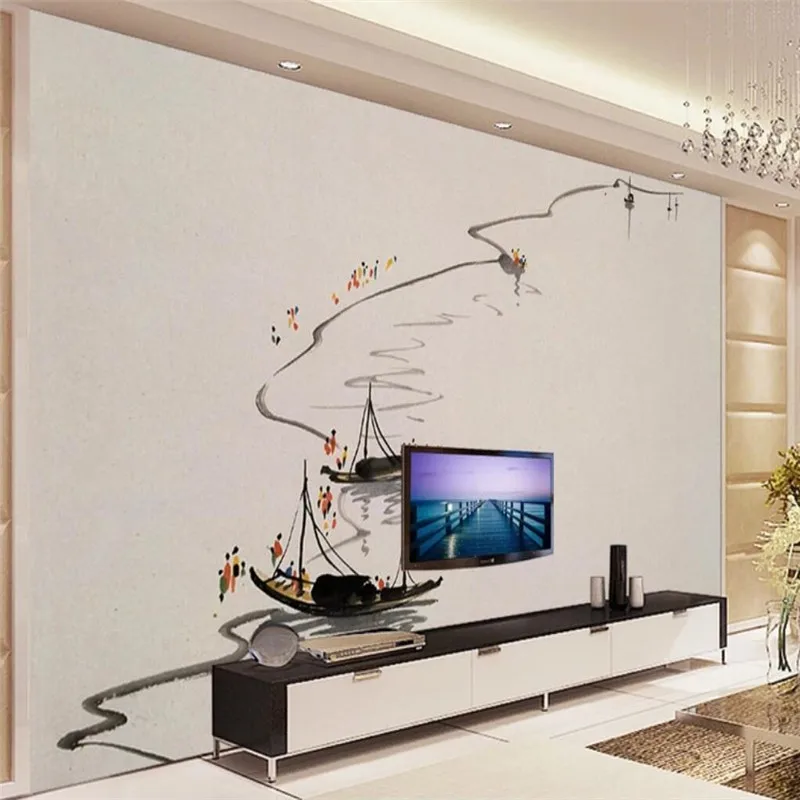 

Jiangnan Water Town Chinese TV background wall professional production mural factory wholesale wallpaper mural poster photo wall