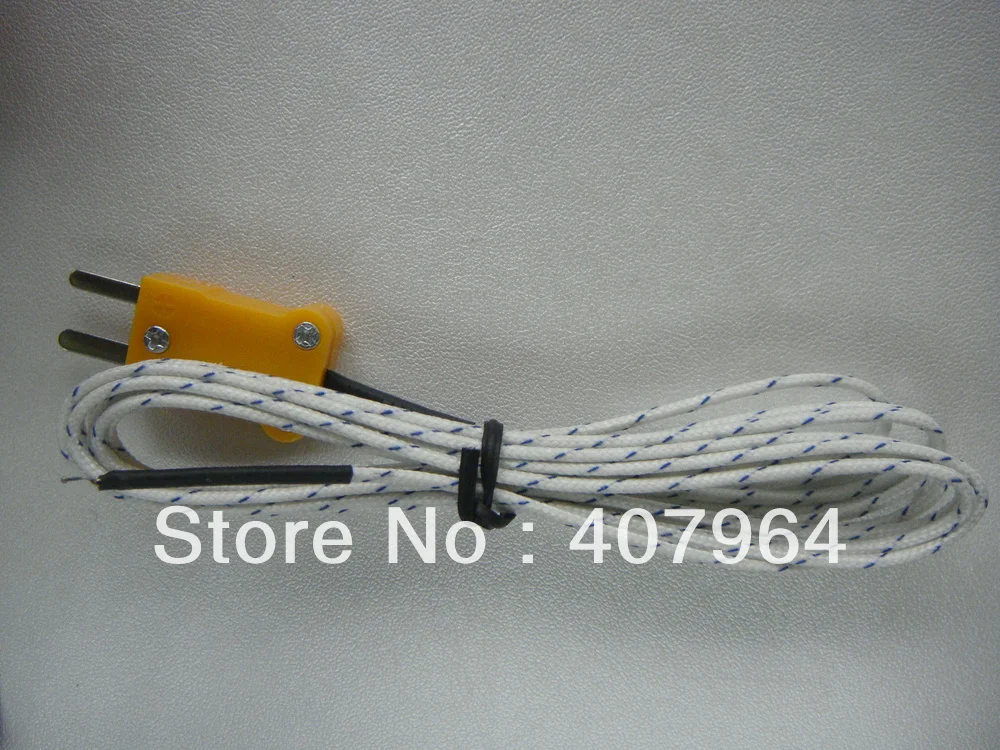 2M K Type Exposed  thermocouple with Mini Connector for digital thermometer  Finerglass coated  China Post Free Shipping