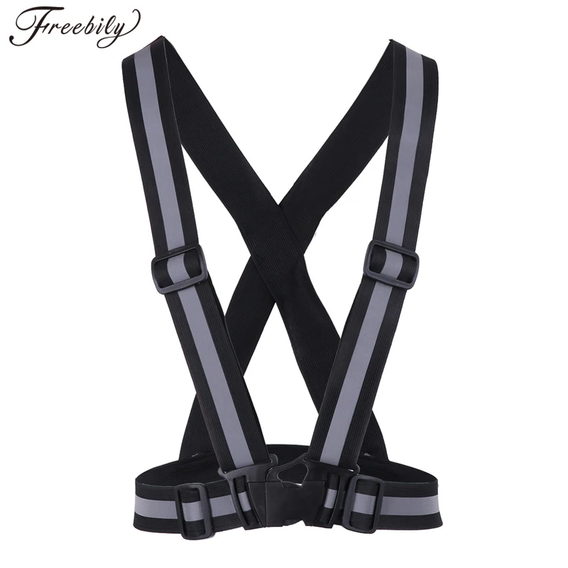 

High Visibility Elastic and Adjustable Reflective Lightweight Safety Belt Vest for Running Walking Jogging for Motorcycle Belts