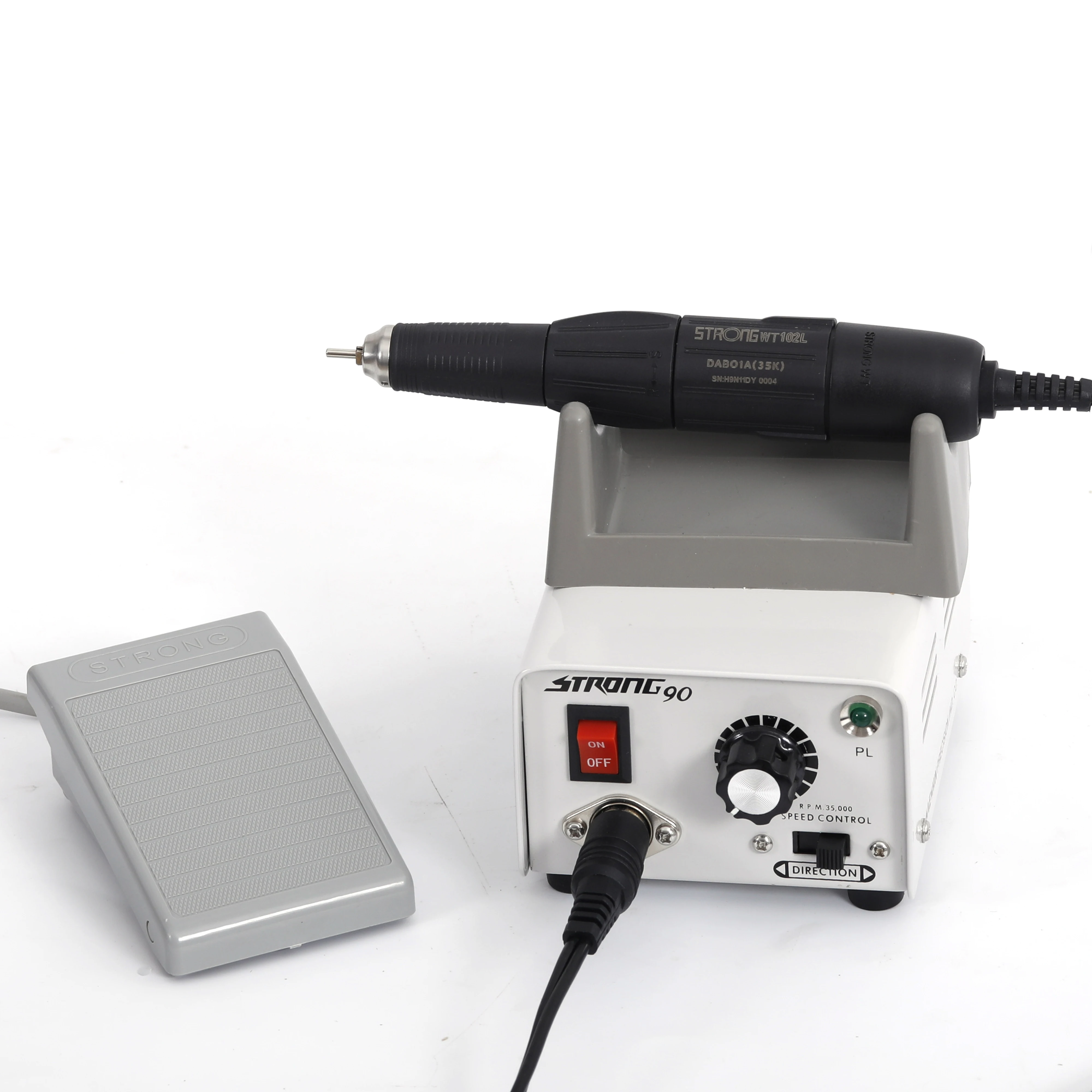 35000rpm Micromotor Portable Strong 90 with Handpiece 102L corundum bits manicure