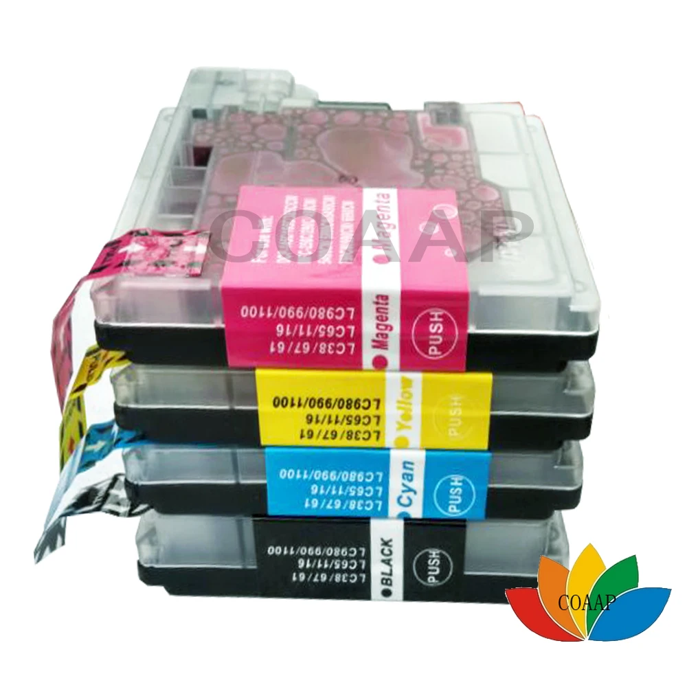 

1 SET COMPATIBLE BROTHER LC 38 67 61 65 INK CARTRIDGE FOR MFC 5890CN 6490CW 6870CDW 495CW J615 6490CN 6490CN LC980 LC1100 XL