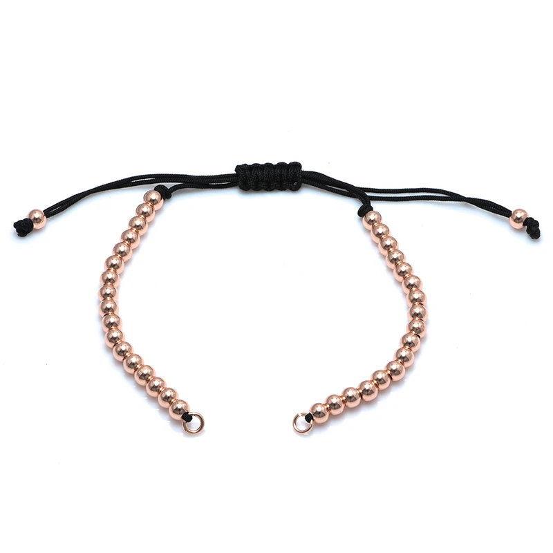 4 Colors Gold Sliver Copper Beads Adjustable Chain Link Accessories for Woman Man Bracelet Jewelry Making