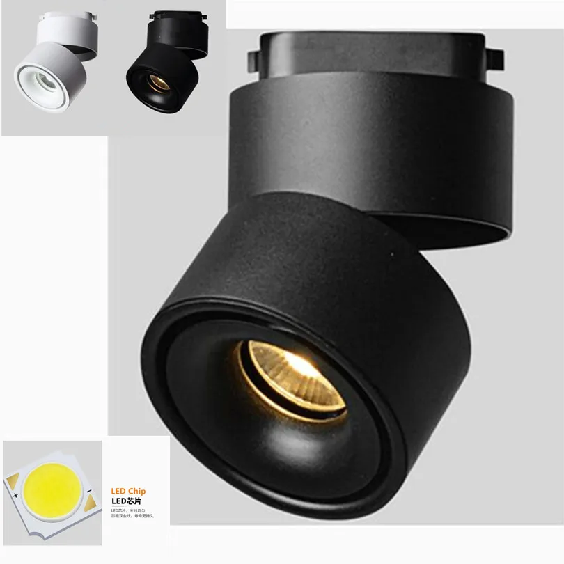 Dimmable 2 Wires 3 Wires 4 Wires 15W 20W COB LED Track Light Downlight Rail Spotlight Recessed Ceiling Lamps for Shop Stores