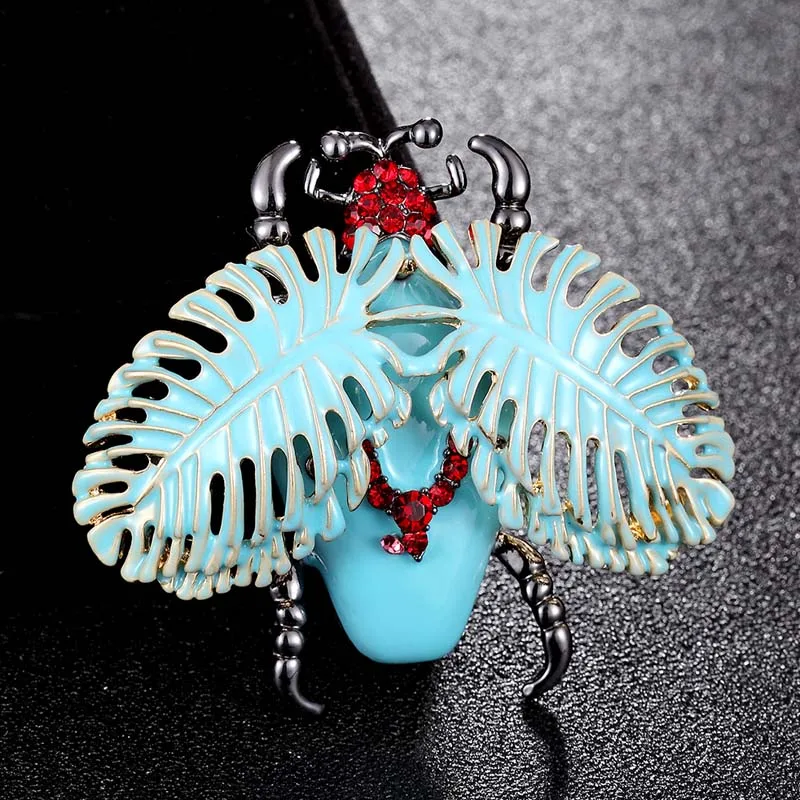 zlxgirl Green Insect Brooch For Men Jewelry Christmas Hijab Pins And Broaches Women\'s Enamel Pin Brooch Bags Accessories