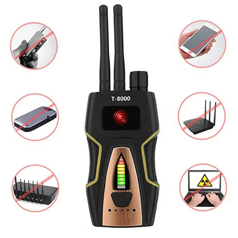 Detector de señal RF inalámbrico antiespía para cámara oculta, dispositivo de escucha GSM, T8000, Envío Gratis
