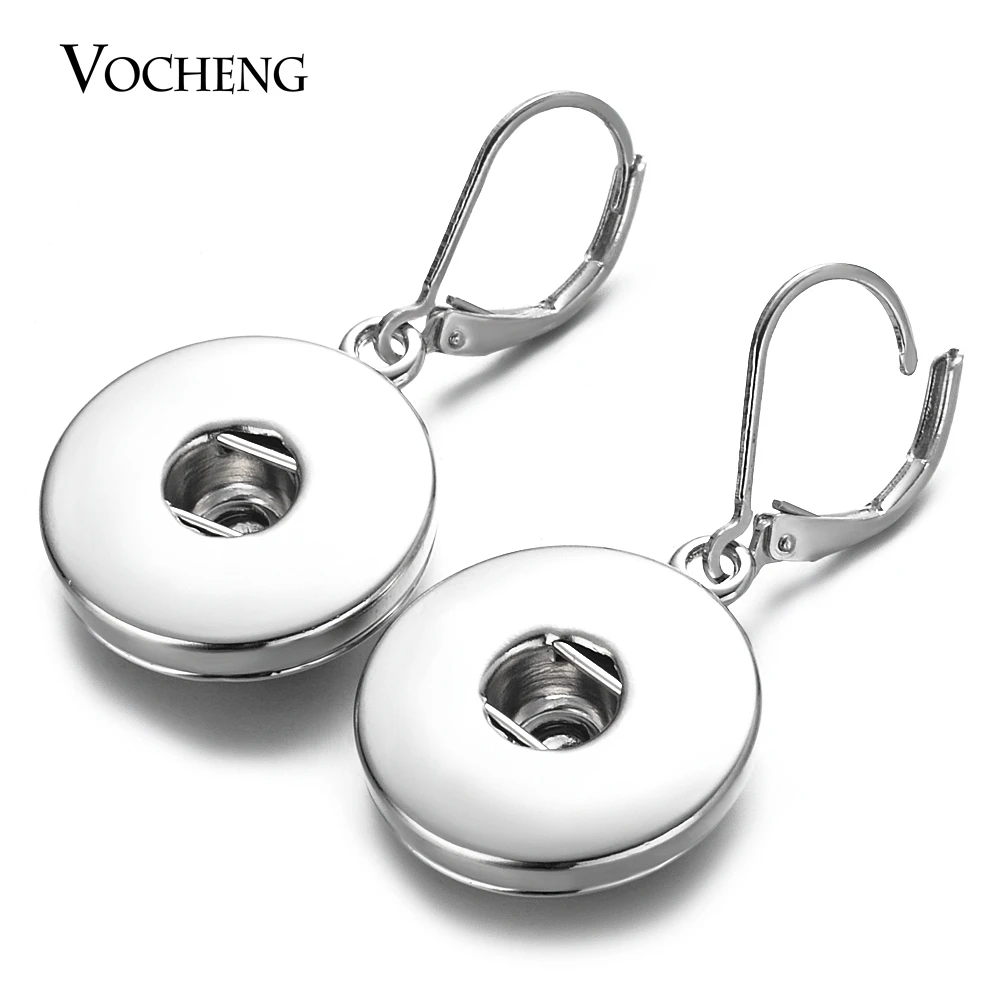 10pcs/lot Wholesale Vocheng Ginger Snaps Dangle Women Earring Stainless Steel Hook Fit 18mm Button NN-527*10 Free Shipping