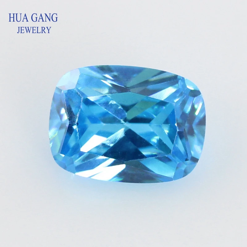 5A Sea Blue Baguette Shape Cut CZ Stone Synthetic Gems Cubic Zirconia For Jewelry Size 4x6~8x10