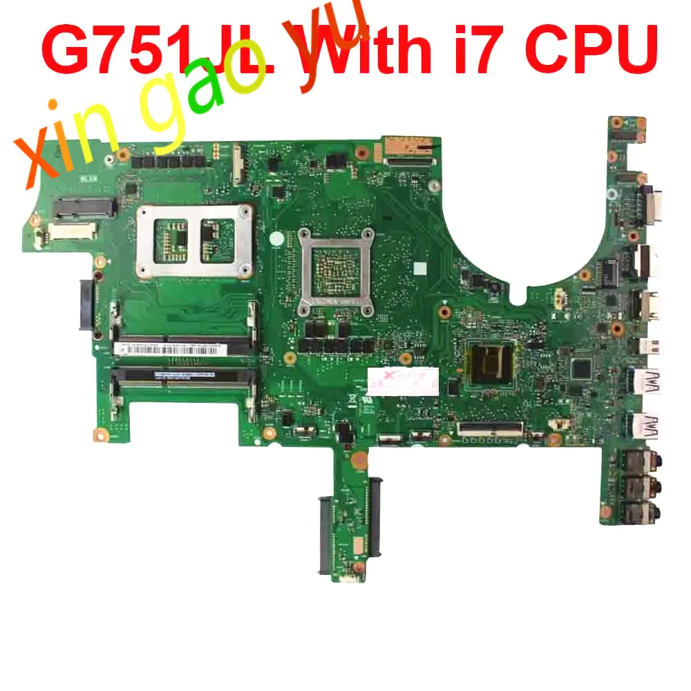 Original For Asus G751JL Laptop Motherboard REV2.0 i7 CPU  GTX860M 100% Test OK