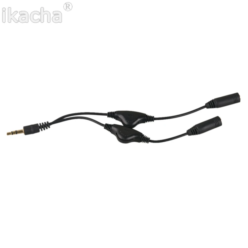 1pcs 3.5mm Headphone Stereo Audio Y Splitter Cable Cord With Separate Volume Controls