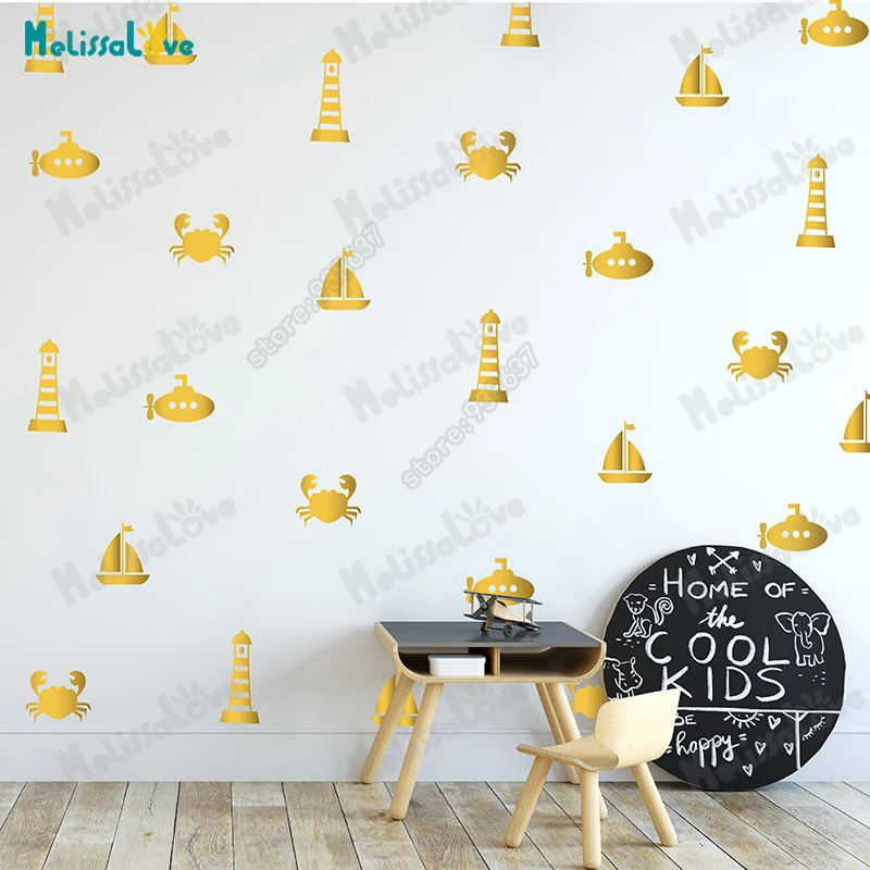 Maritime Theme Decal Nursery Decor Vinyl Removable DIY Wall Stickers Bedroom Self Adhesive Art Mural Sticker JW580