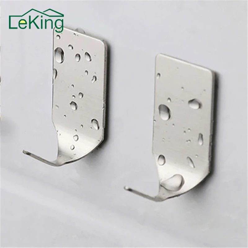 8 Pcs Bathroom Towel Wall Hooks Kitchen Stainless Steel Strong Suction Key Hat Bag Hanger   Holder Clothes Hook Handdoek Haakjes