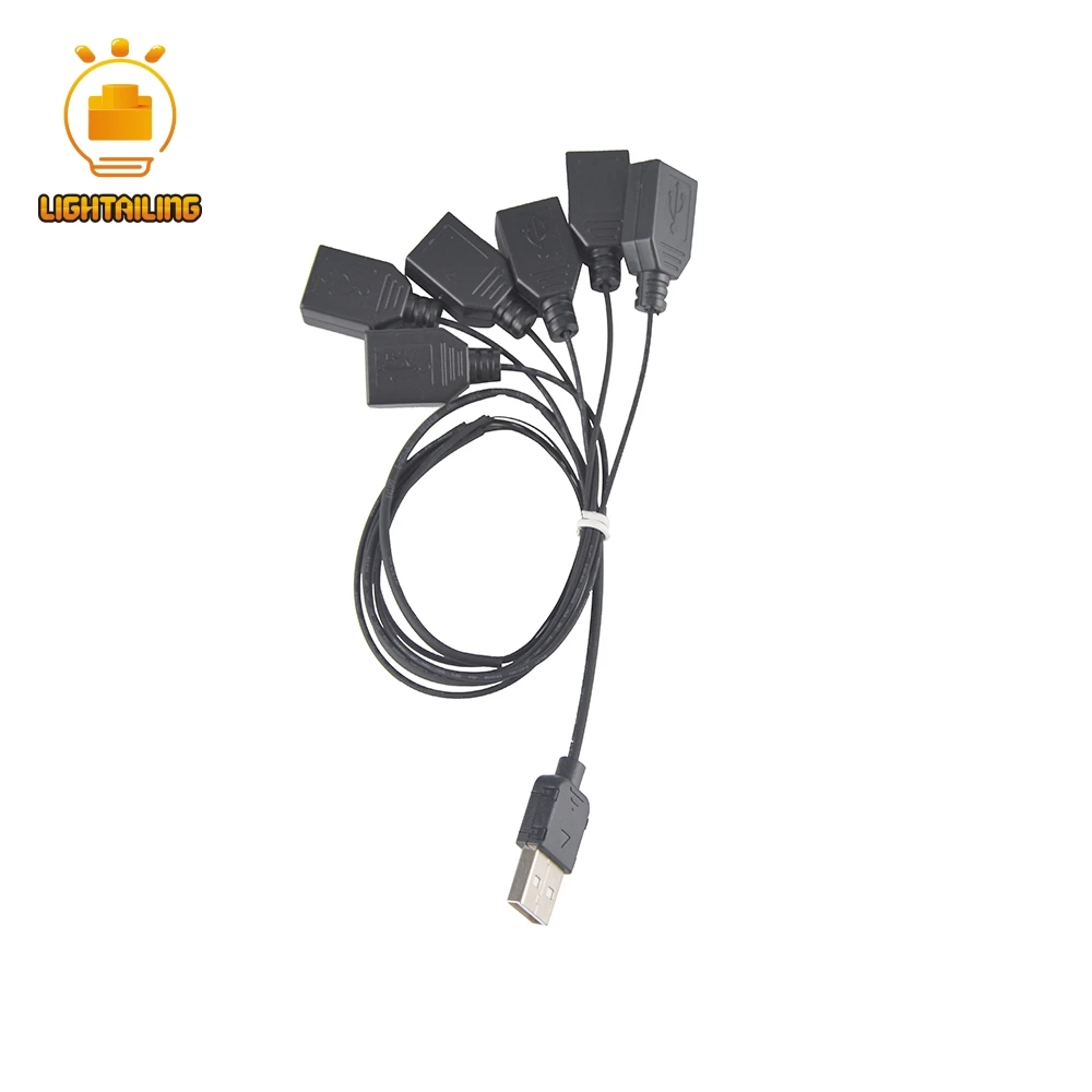 LIGHTAILING Light Accessories Black One to Seven USB Port For Led Light Kit