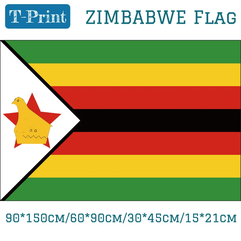 

Zimbabwe National Flag 90*150cm 60*90cm 15*21cm 3x5ft Banner Flying