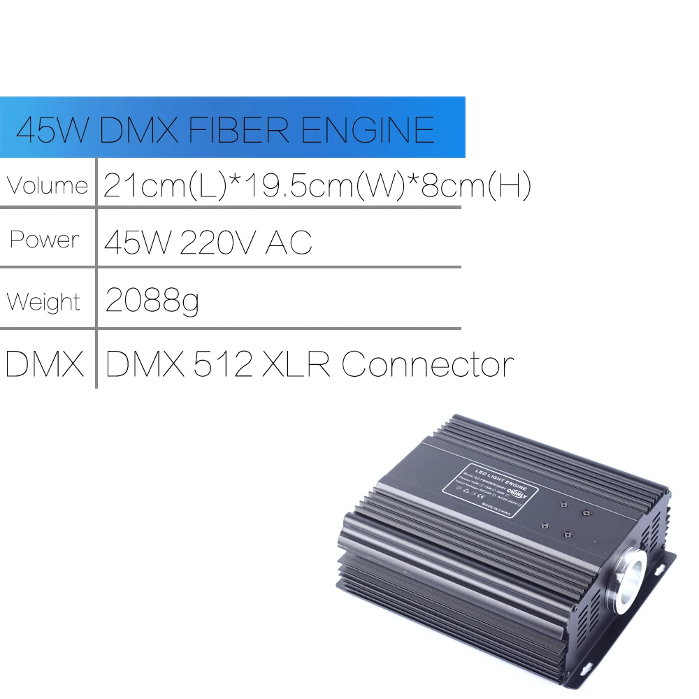 DMX 45W RGB Fiber Optic Engine RF Remote Control LED Light Source Available for Optical Fiber Cable Ceiling Lighting Driver