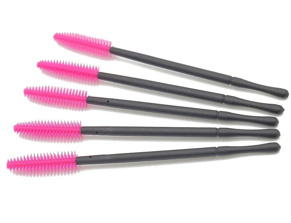 200 cái/lốc Miễn Phí vận chuyển 10 cm Dùng Một Lần Silicone Lông Mi Brush Tool Mỹ Phẩm Mascara Applicator Lông Mi Lược Trang Điểm Brushes