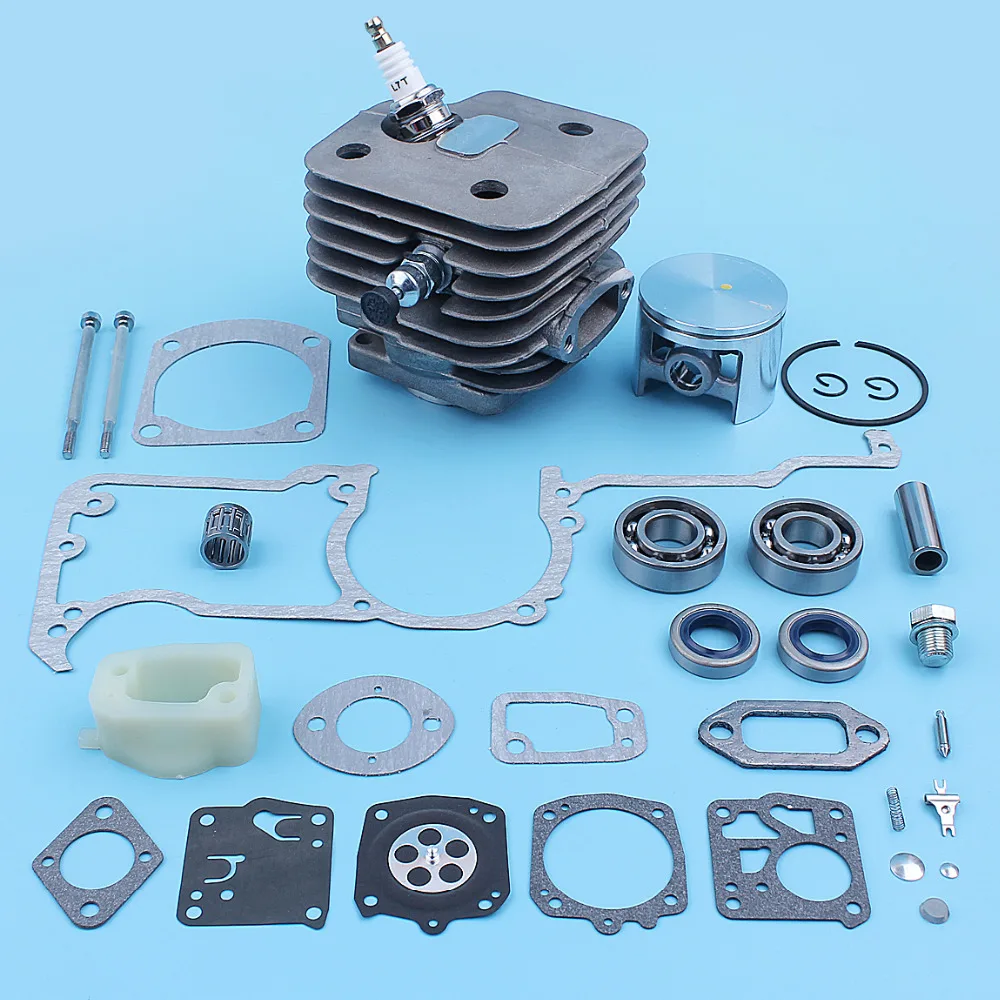 Imagem -04 - Rolamento Junta Carb Kit Pistão do Cilindro para Husqvarna 268 xp 272 Motosserra Grande Bore Cromo Chapeado Peça de Reposição 52 mm 272xp 61