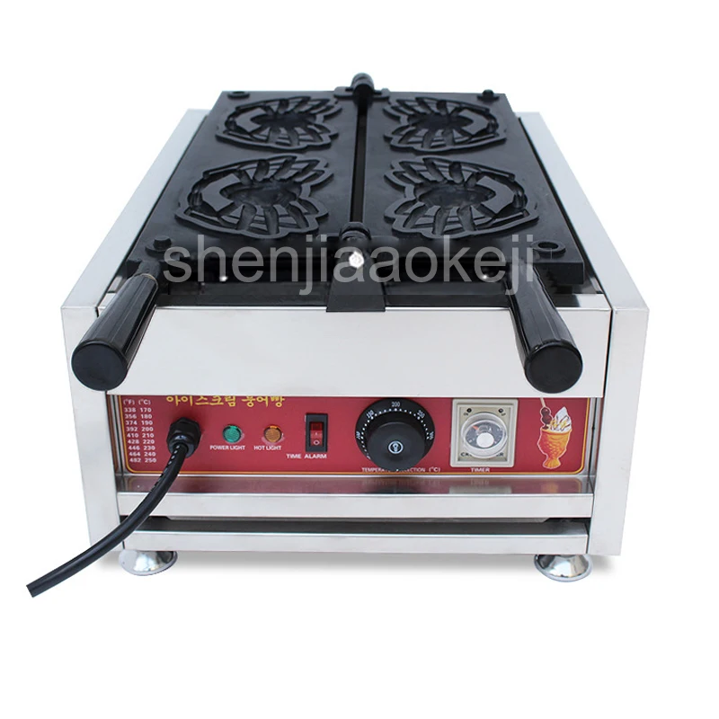 

1PC Commercial Electric Crab-shaped Waffle Maker Stainless Steel Waffle making machine Bread baking equipment 220V 3000W