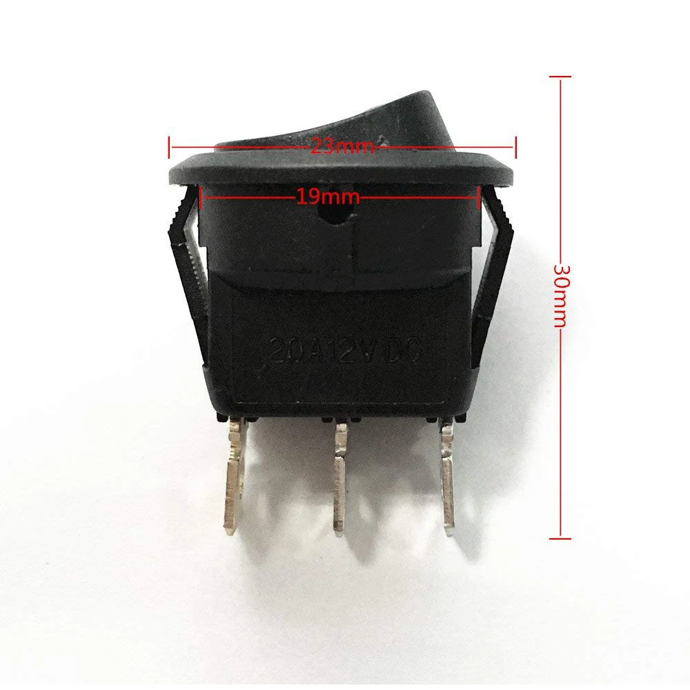 3pcs LED Switch 3 pins ON-OFF Rocker Switch 12V led rocker switch Led Dot Light LED illuminated Car Dashboard Dash Boat Toggle