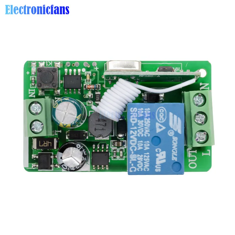 315MHZ 433MHz 315 433 MHZ DC 12V 220V 10A 1 Ch Channel Wireless RF Remote Control Board Transmitter Receiver Relay Switch Module