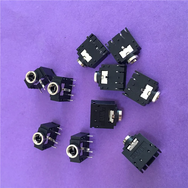 

10PC ST093Y PJ-307 3.5 Headphone Socket Headphone Jack Silvering Interphone Audio Socket DIP 5Pin On Sale