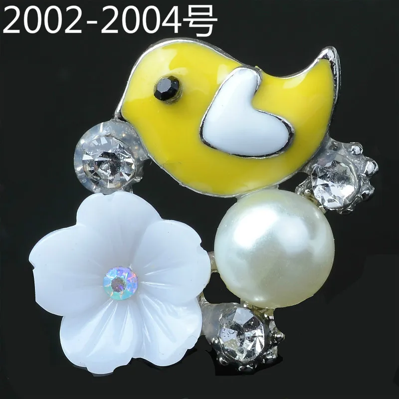 Hot selling 50PCS/Lot 18*16mm Pink/Yellow/Grey color Cute Bird Flower Charm Imitation Pearl crystal Charms For Jewelry Making