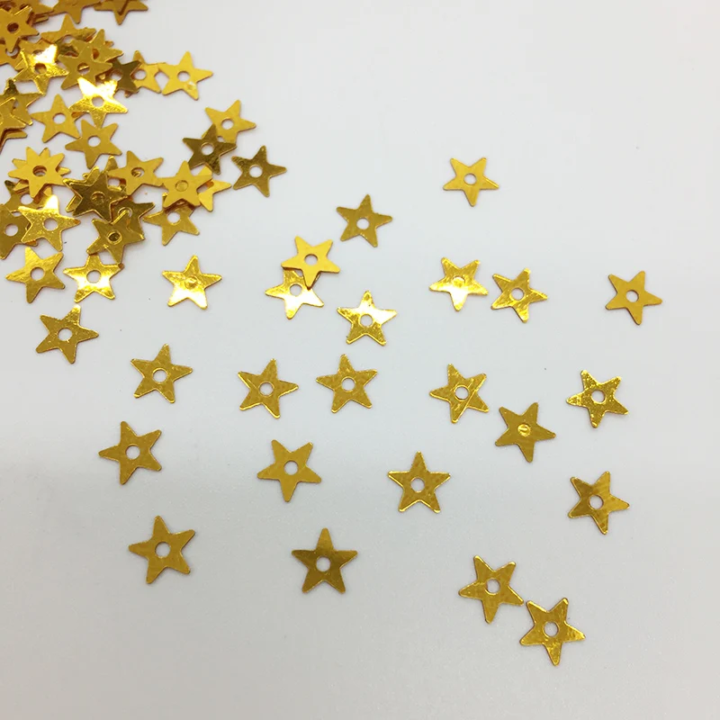 LNHOME 50g/Lot 5mm Star Gold Sequins Shining Small PVC Paillette Loose Flat  Garment Accessories Halloween Christmas Sequins