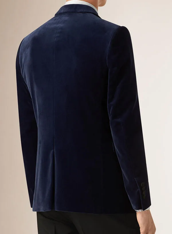 Mens Velvet Blazers Custom Made Slim Fit Navy Blue Velvet Blazer Men, Bespoke Velvet Blazers For Men,Mens Velvet Suit Jacket image 4