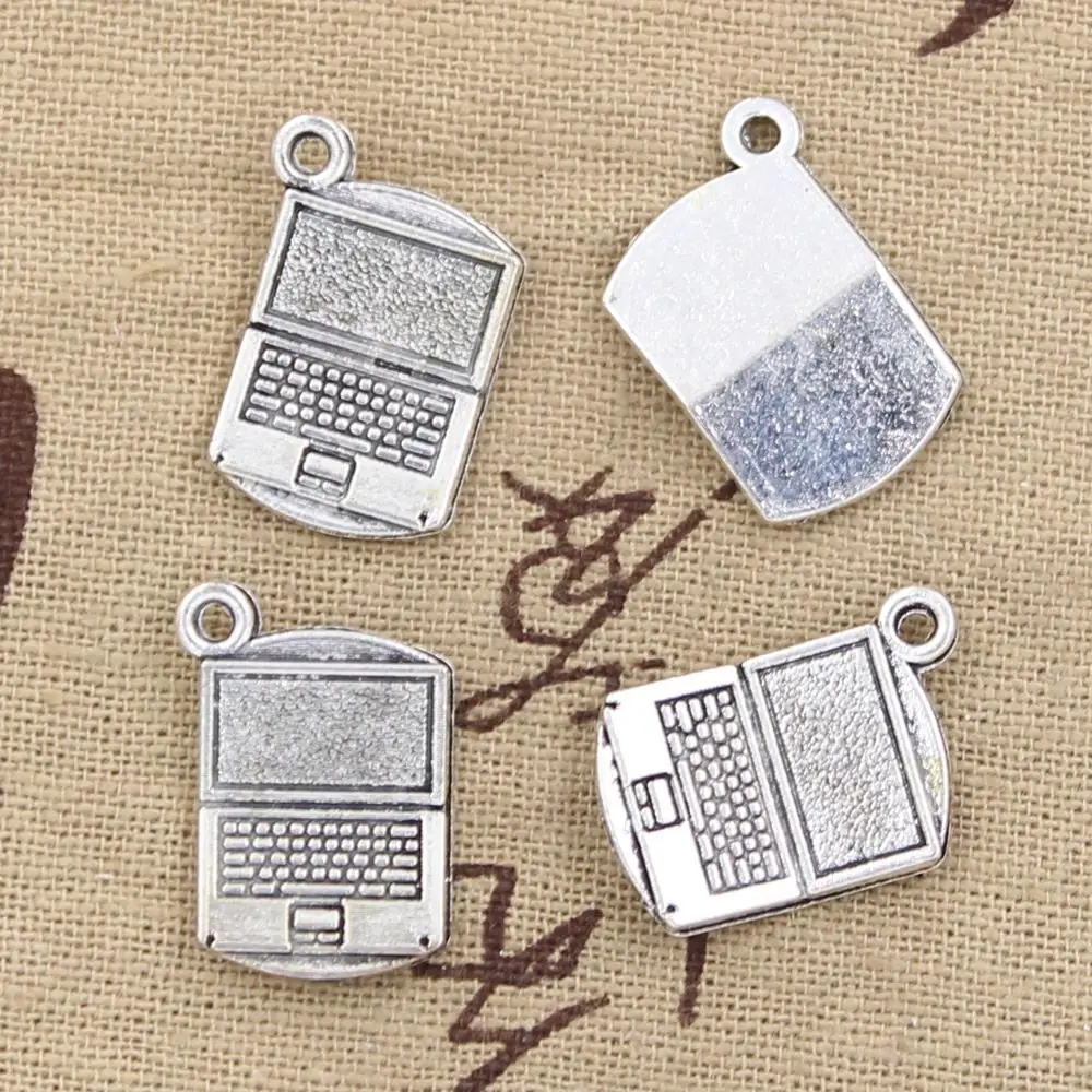 8pcs Charms Notebook Laptop 21x13mm Antique Making Pendant fit,Vintage Tibetan Bronze Silver color,DIY Handmade Jewelry