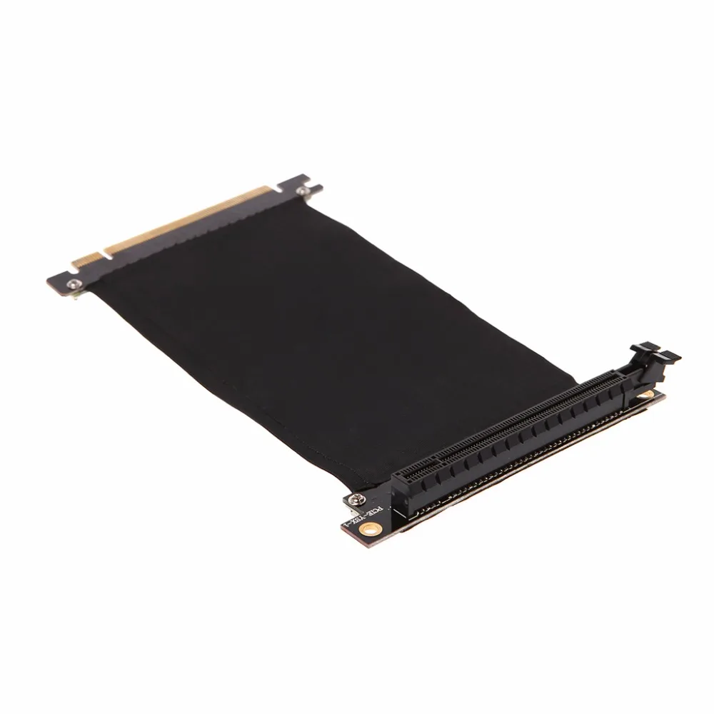 PCI Express PCI-e 3.0 16x High Speed Riser Card Flexible Extension Cable Adapter Angled Black