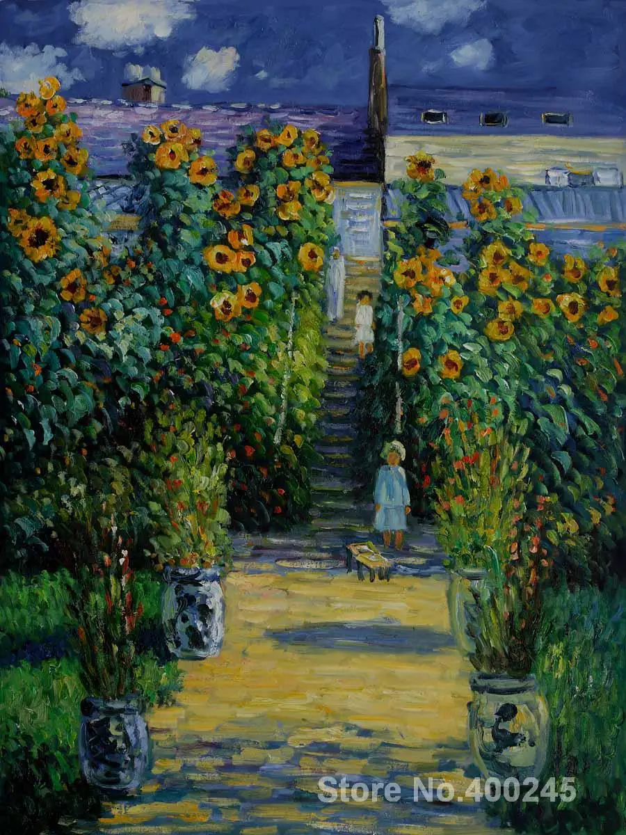 

Canvas Art online Claude Monet Paintings Artists Garden at Vetheuil High quality Hand painted