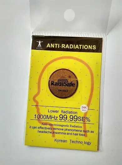 

realy work shiled Radisafe 99.8%24K-Gold Radi Safe anti radiation sticker 3G | 4G | 5G EMR-F-P Protection 200pcs/lot