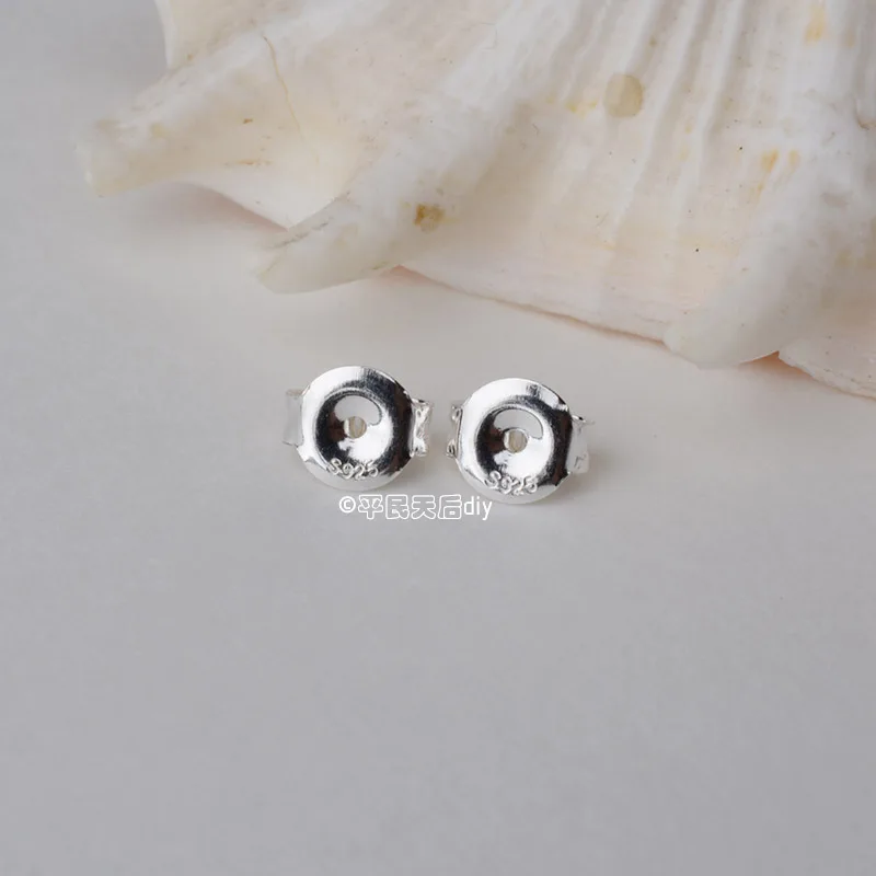 earnut, solid 925 sterling silver earring backs,earring friction butterfly back stopper for earstuds