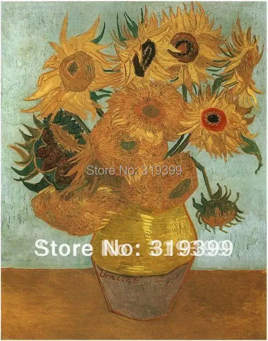 

Oil Painting reproduction on linen canvas,Twelve Sunflower by vincent van gogh,100% handmade,Free Shipping