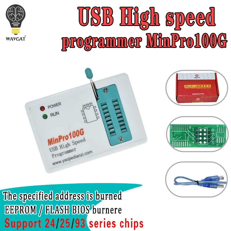 MinPro100E MinPro100G BIOS Programmer in FLASH SPI 24/25/95 Read and Write USB Memory Burner