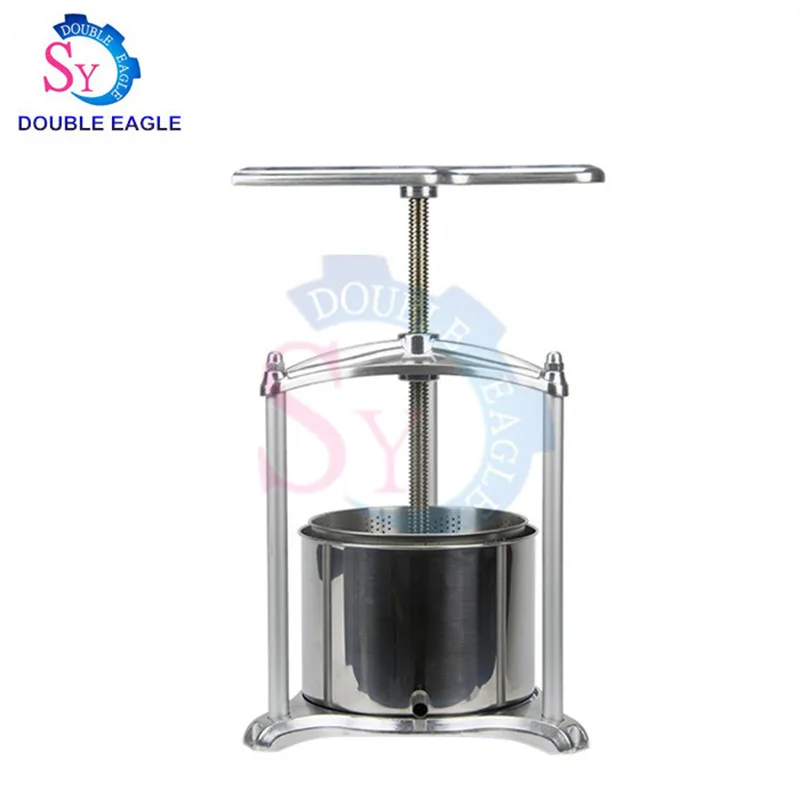 3L High Quality 304 Stainless Steel Hollow Barrel + Wine Barrel Separation Juice Oil Grape Press Machine Flitter