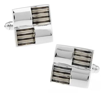 

Men Gift Men Cuff Links Wholesale&retail Grey Color Copper Material Fashion Business Square Design