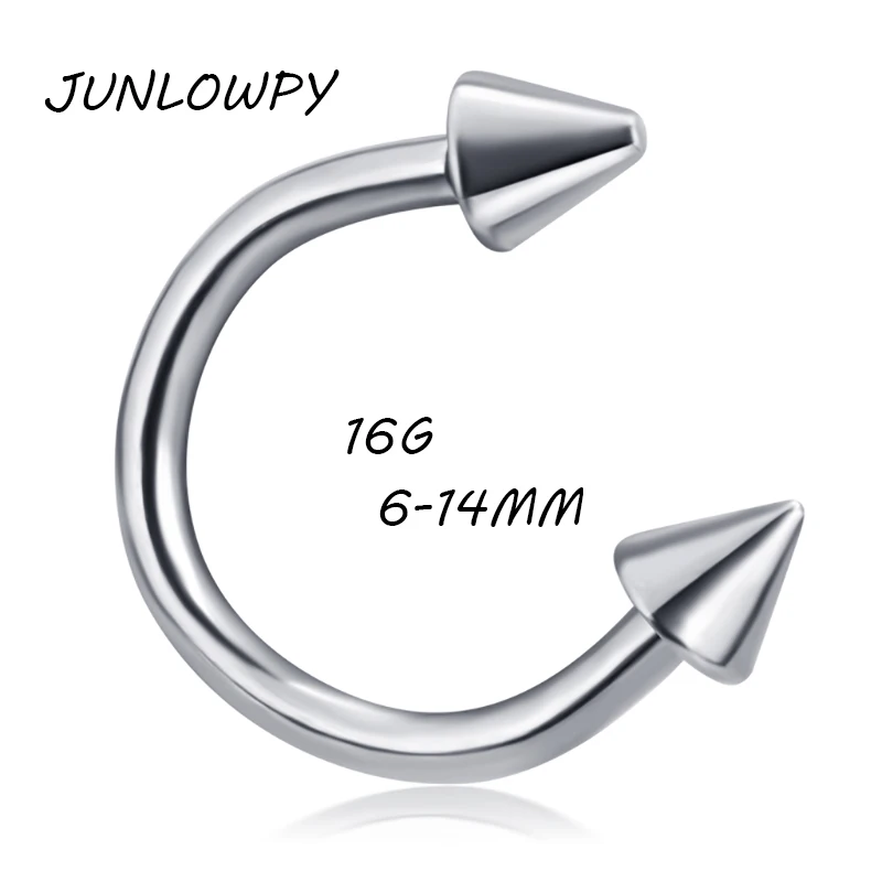 

JUNLOWPY Septo Piercing Hoop Nose Ring 100pcs mix 6-14mm stainless steel body piercing jewelry horseshoe nose ring Tragus ear