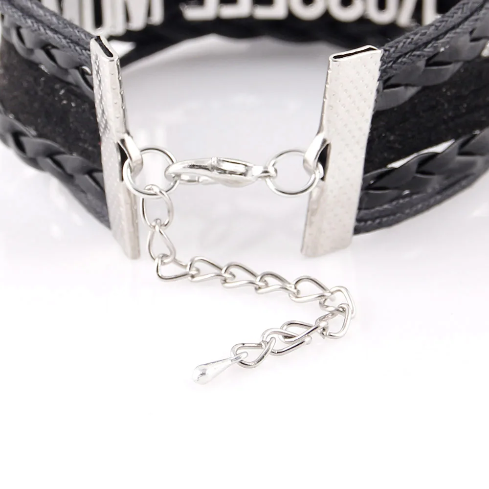 Little Minglou Infinity Love GYMNASTICS Bracelet Figure Charm Gymnast Leather Wrap Men Bracelets & Bangles For Women Jewelry