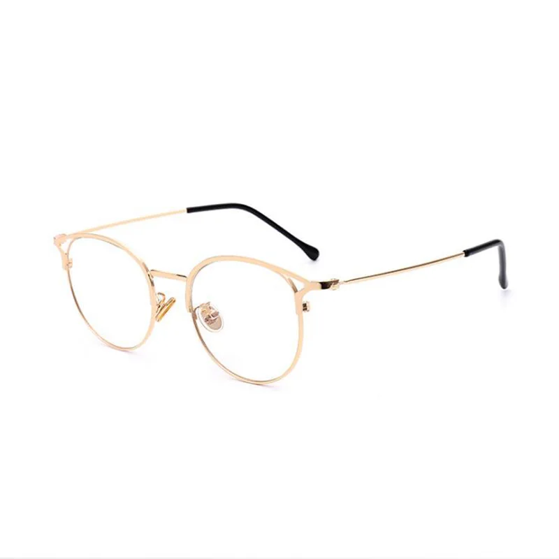 New Retro Cat Ears Metal Girls Glasses Frame Myopia Frames Vintage Eyeglasses Women Elegant Hot Sale