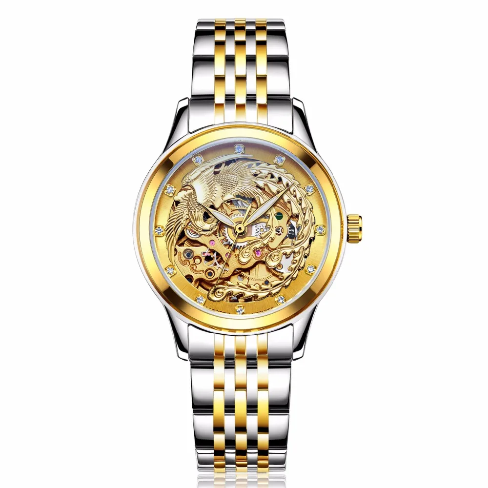 

Luxury Brand Watches Women's Automatic Mechanical Watches For Women Gold Phoenix Mechanical Watch Waterproof Senhoras Assistir