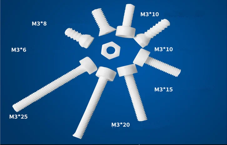 M3 * 8 Alumina inner hexagon Ceramic Screws/ 95% Alumina Ceramic Screws/   Antioxidant Bolt / High Temperature Screw