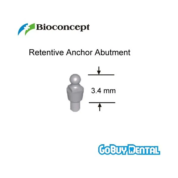 Straumann Compatible RN Retentive Anchor Abutment, height 3.4mm(Regular Neck) 032040