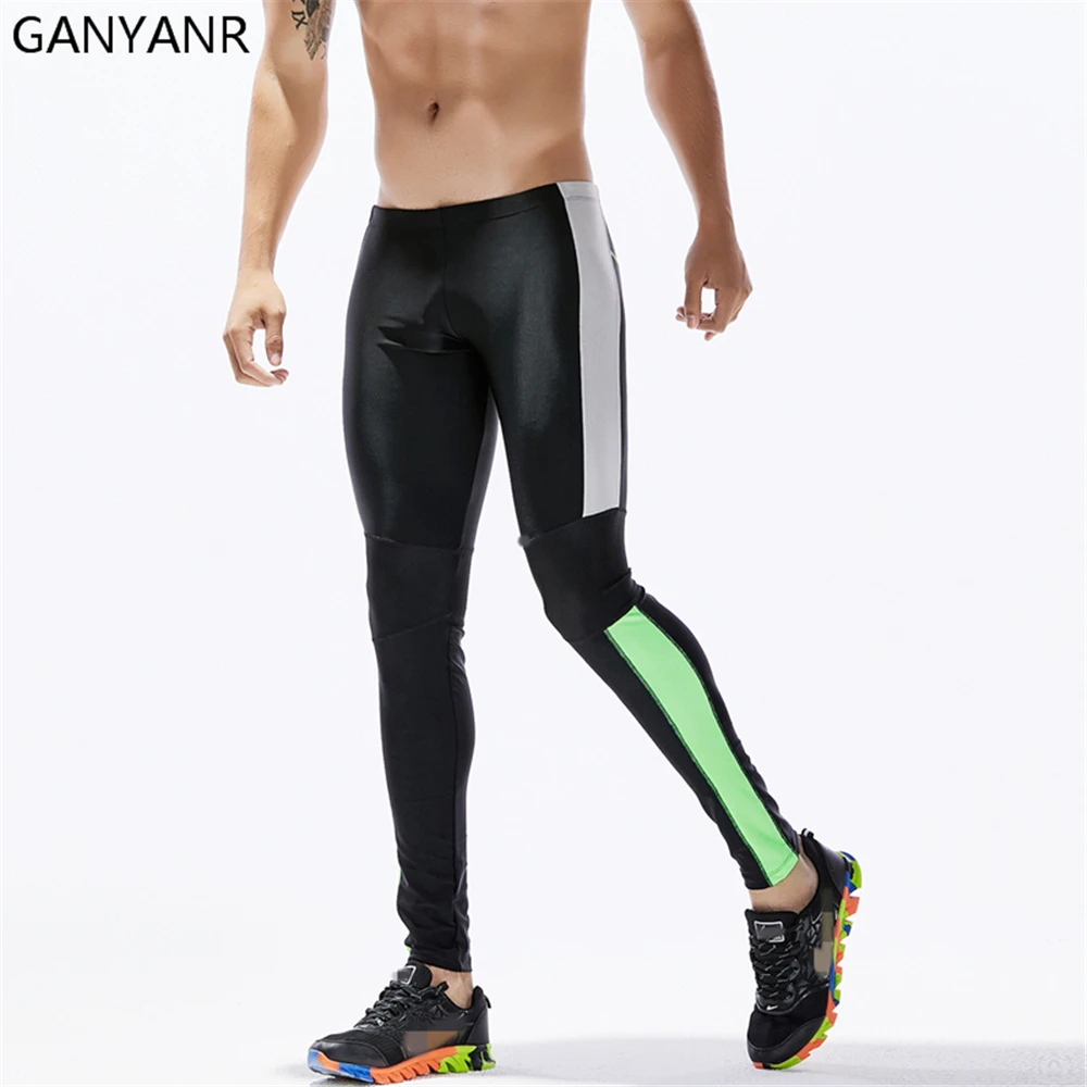 GANYANR Brand Running Tights Men Compression Pants Gym Leggings Slim Trousers Athletic quick Dry Bodybuilding Basketball Yoga