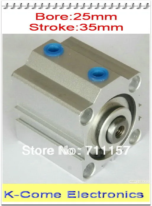 SDA 25*35 Pneumatic 25mm Bore 35mm Stroke Compact Air Cylinder SDA 25X35 Aluminum Alloy Thin Cylinders