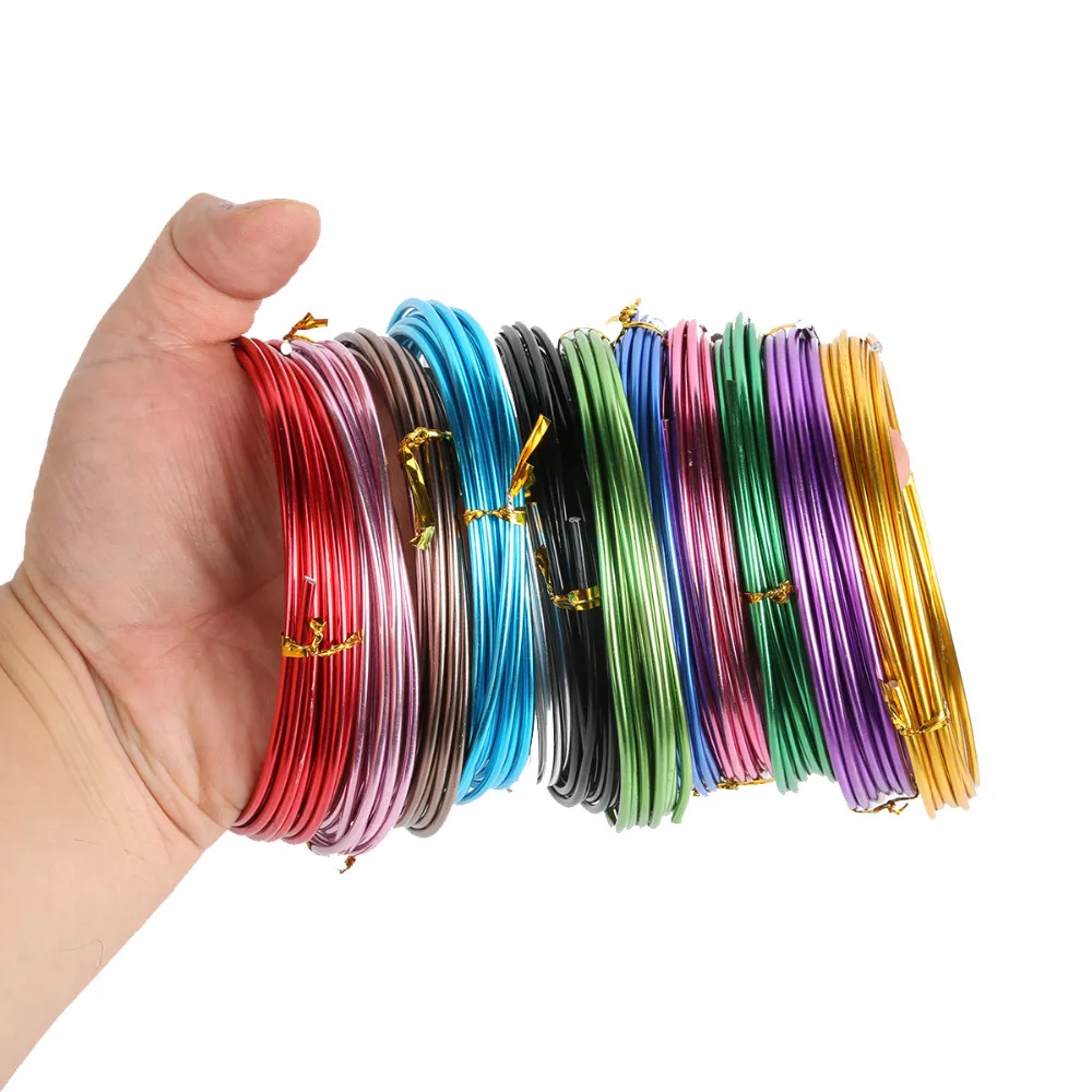 3-10 Meters Anadized Round Aluminum Wire 1mm/1.5mm/2mm/2.5mm Versatile Painted Aluminium Metal Wire, For DIY Jewelry Findings